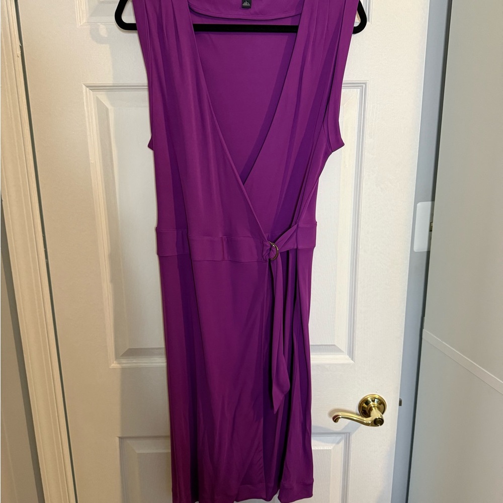 Banana Republic Purple Sleeveless Wrap Dress
